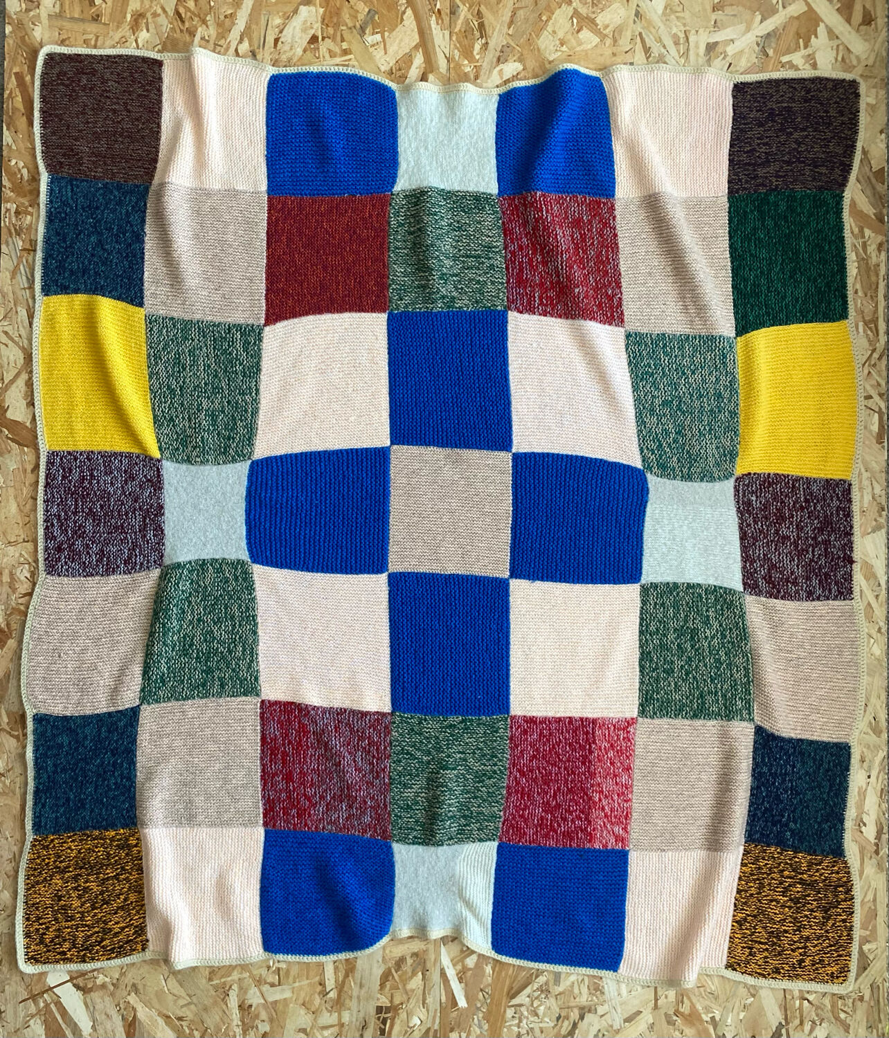 Wool patchwork blanket