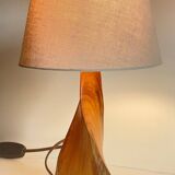 Geometric table lamp olive wood