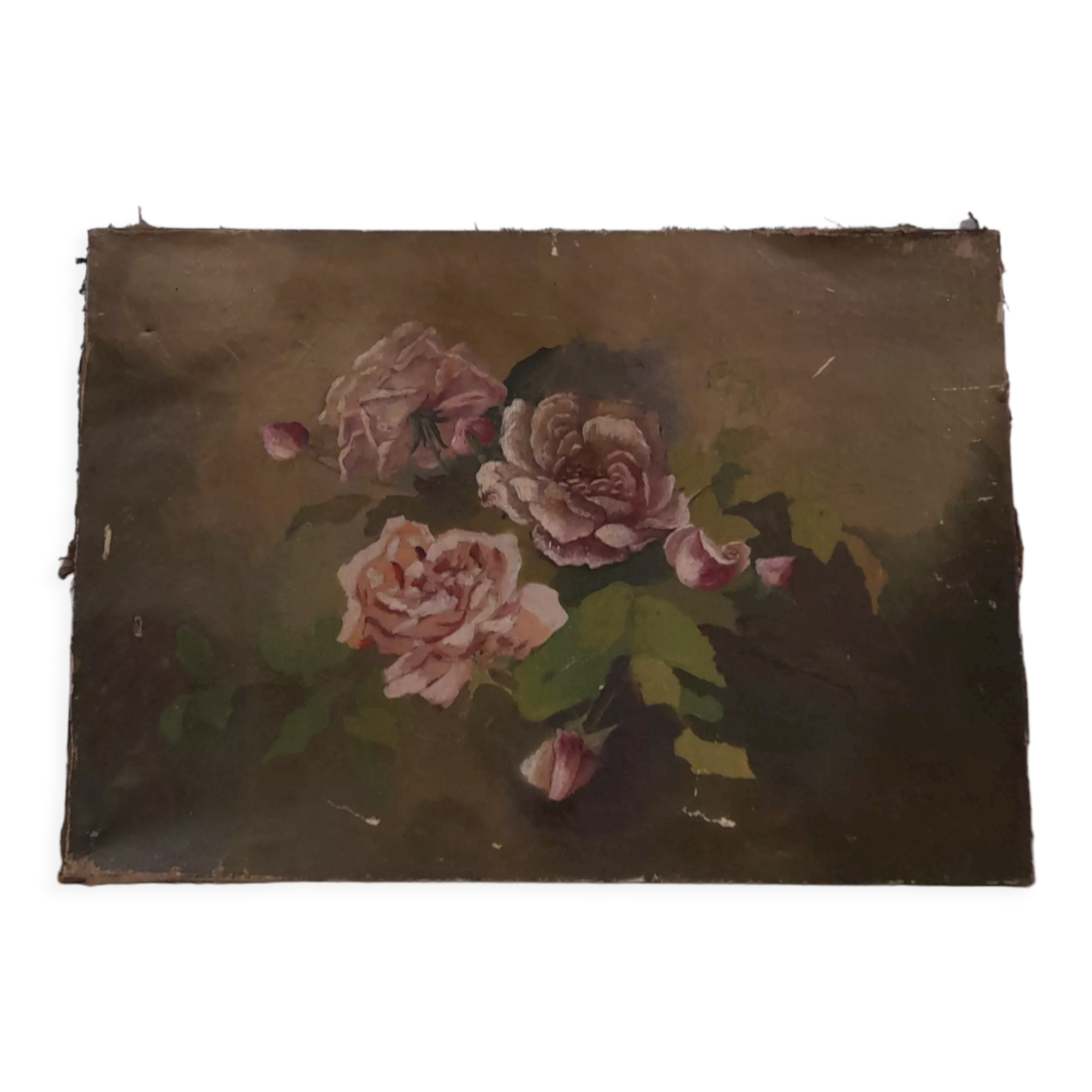 Huile sur toile roses