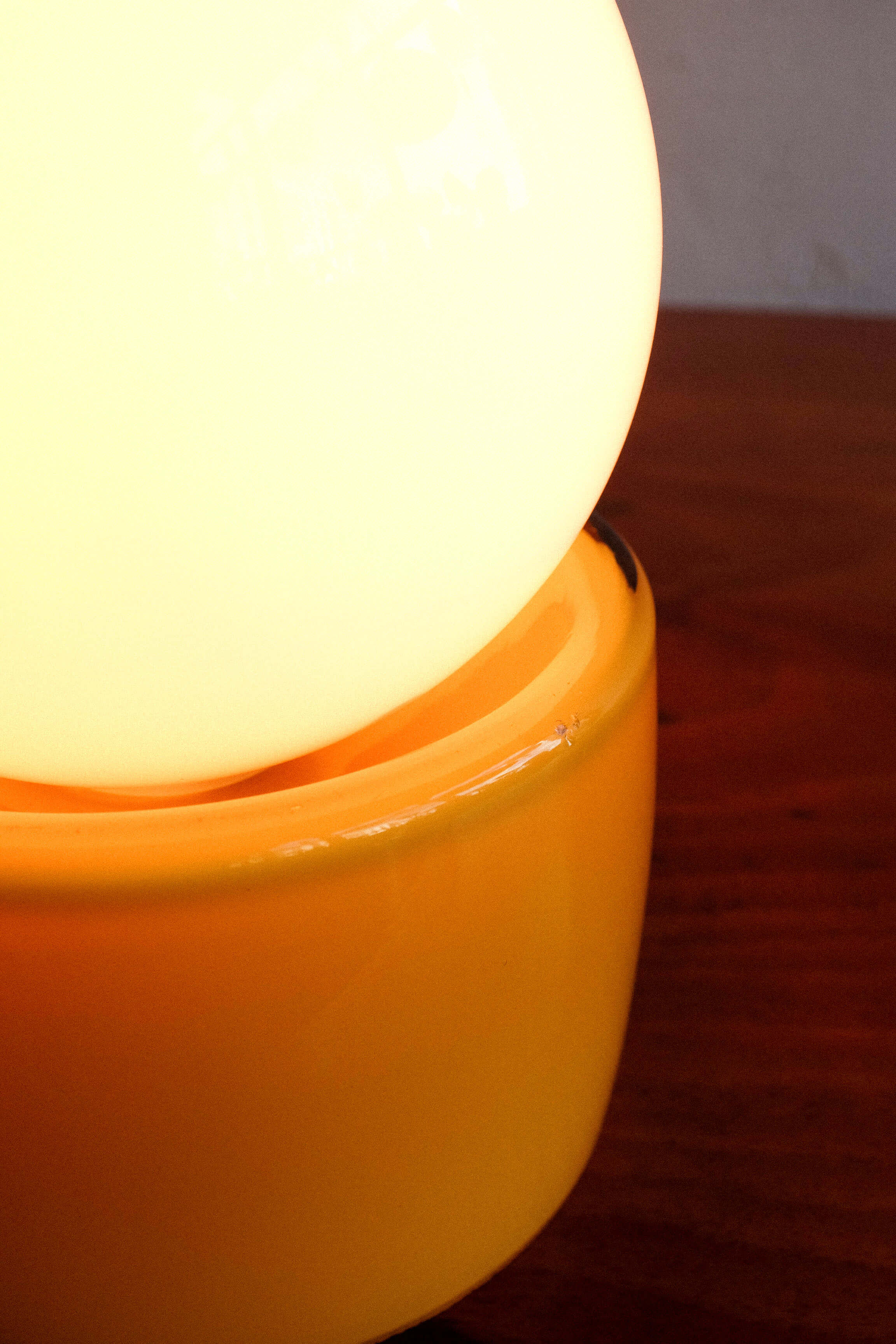 Czechoslovak glass table lamp by Osvětlovací Sklo, 1970s