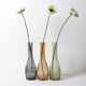 Set of 3 Grey, Green and Amber Glass Vases / Colored Bottles / Ikea / 2000s