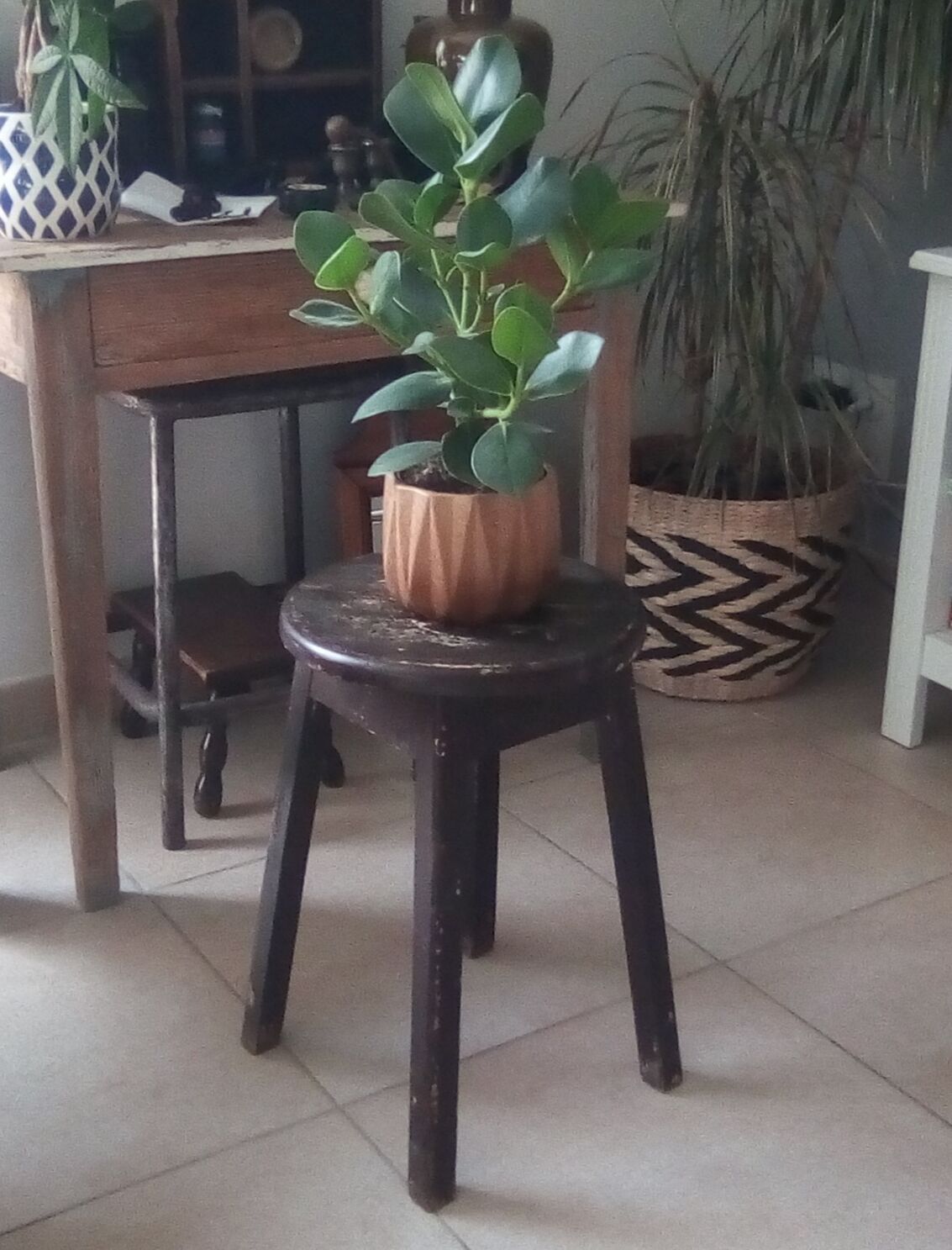 Vintage solid wood stool