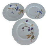 Set of 3 old round dishes Limoges Porcelain Haviland