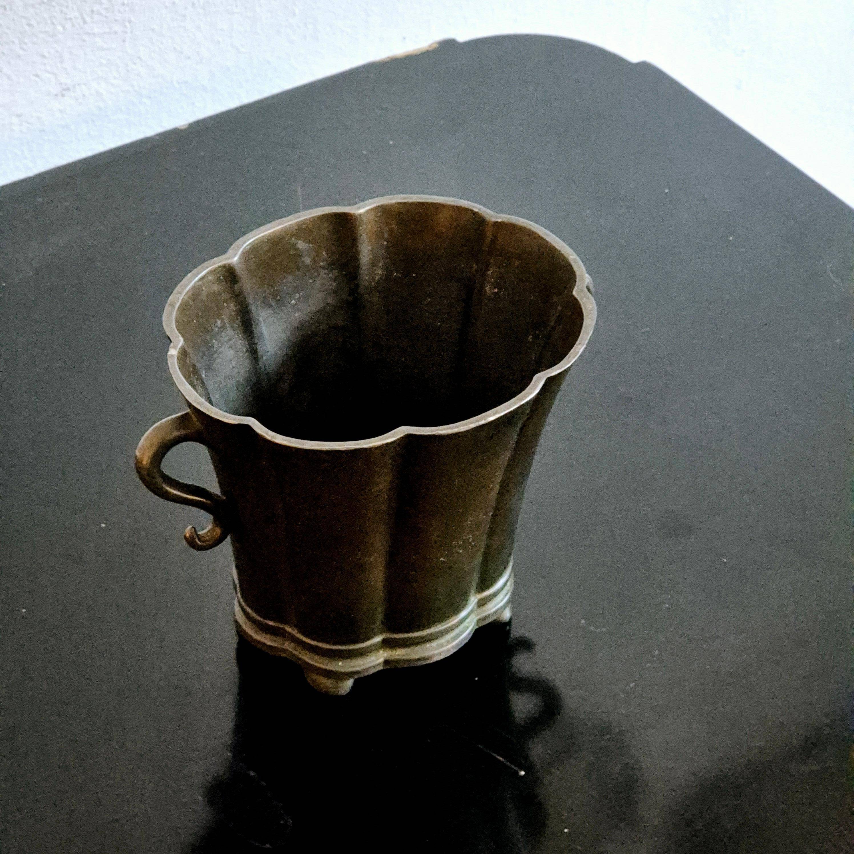 Danish metal vase Disko, by Just Andersen, 1920s/30s/Art Deco