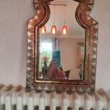 Mirror old brass wool frame oriental style 30x48cm