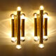 Pair Vintage Brass Wall Sconces, 60s