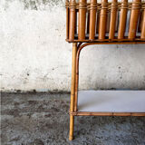 Bamboo and rattan planter 60s