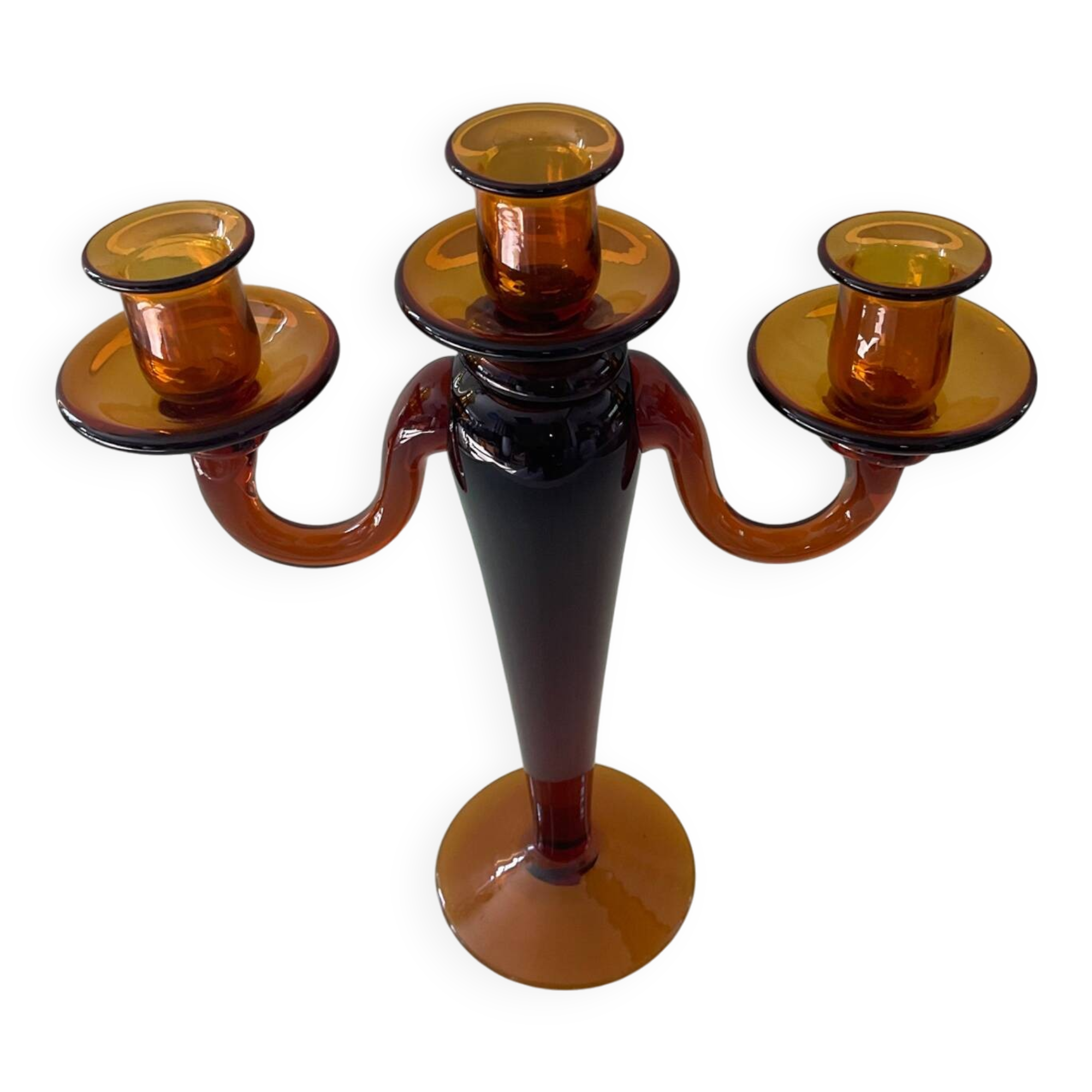 Amber glass chandelier from the 70s