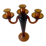 Amber glass chandelier from the 70s