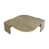 Coffee table Roche Bobois "eye" in travertine, 1970