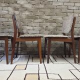 Set of 4 vintage Scandinavian teak chairs from the 1960s.