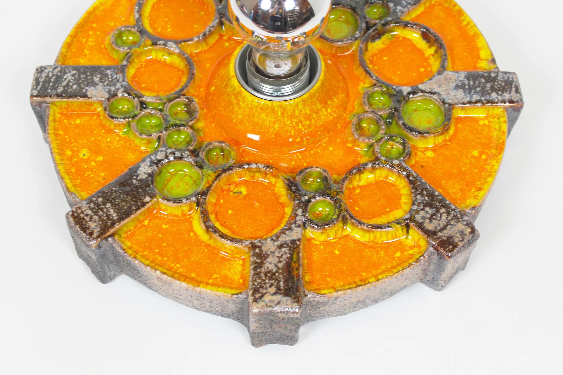 Vintage 1970s ceramic 'Fat Lava' style wall light by Hustadt Leuchten