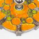 Vintage 1970s ceramic 'Fat Lava' style wall light by Hustadt Leuchten