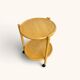 Vintage round dessert trolley on wheels by Jens Quistgaard, 1970s.