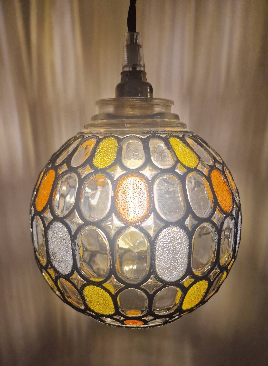 Vintage globe with stained glass effect