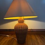 Vintage woven wicker lamp