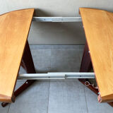 Table scandinave ronde vintage à pied central étoile extensible