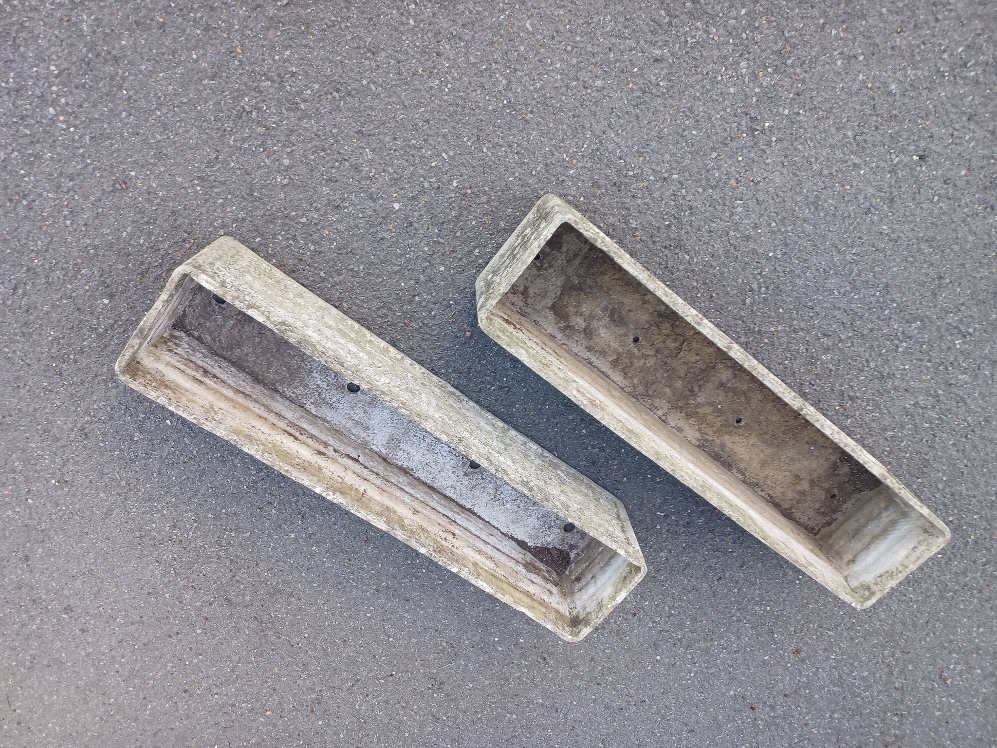 Pair of planters, eternit fiber cement concrete, 50's