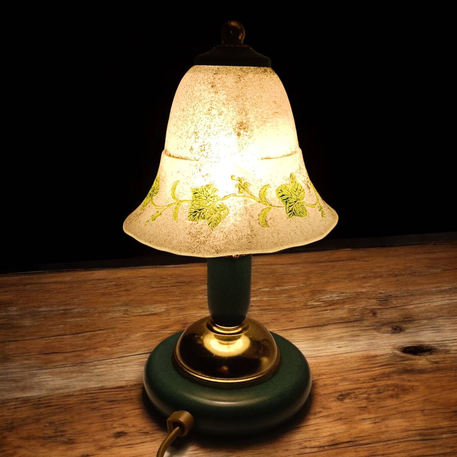 Vintage - Pair of lamps - Glass & Metal