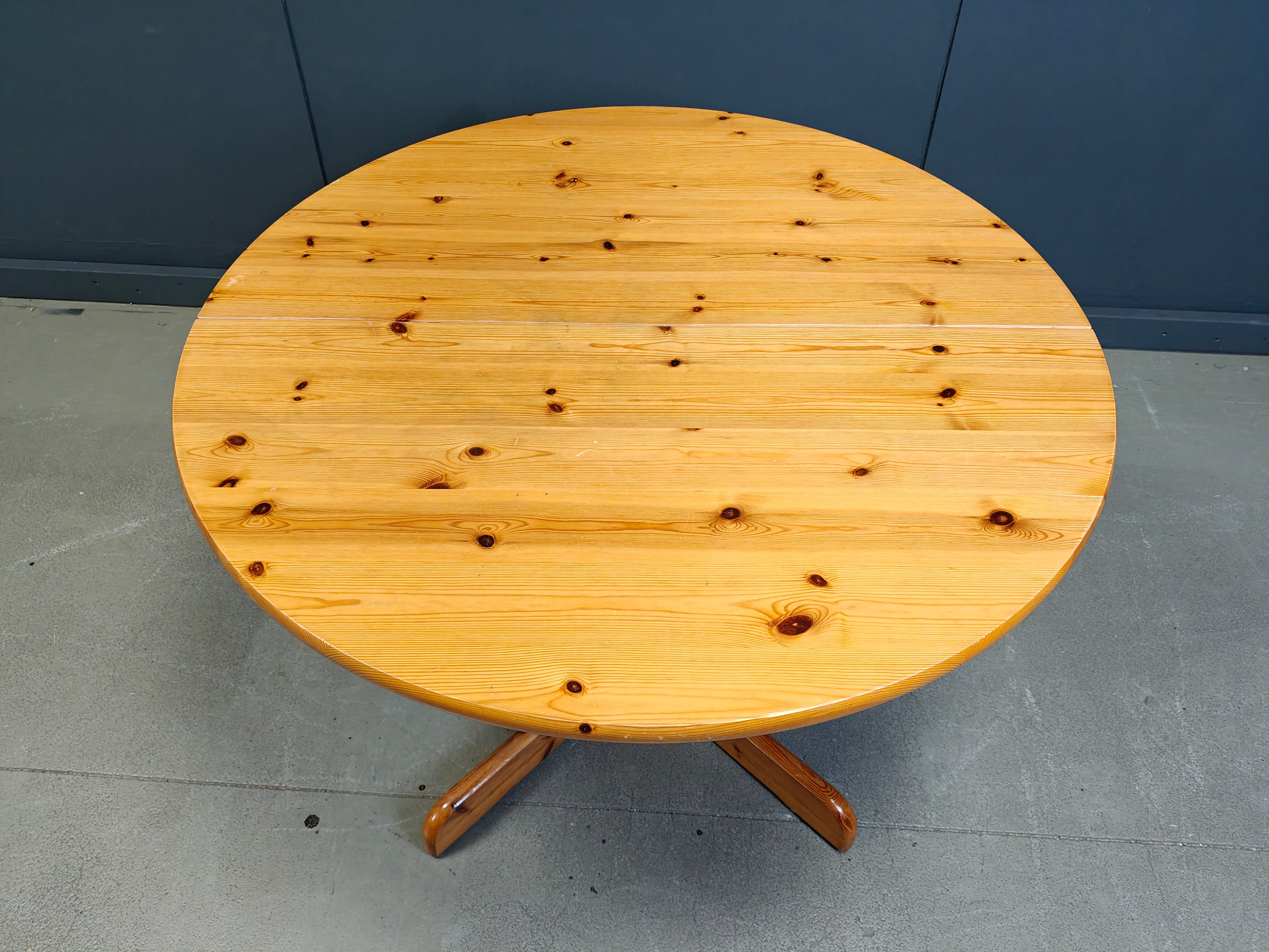 Rainer Daumiller style pine wood dining table, 1970s