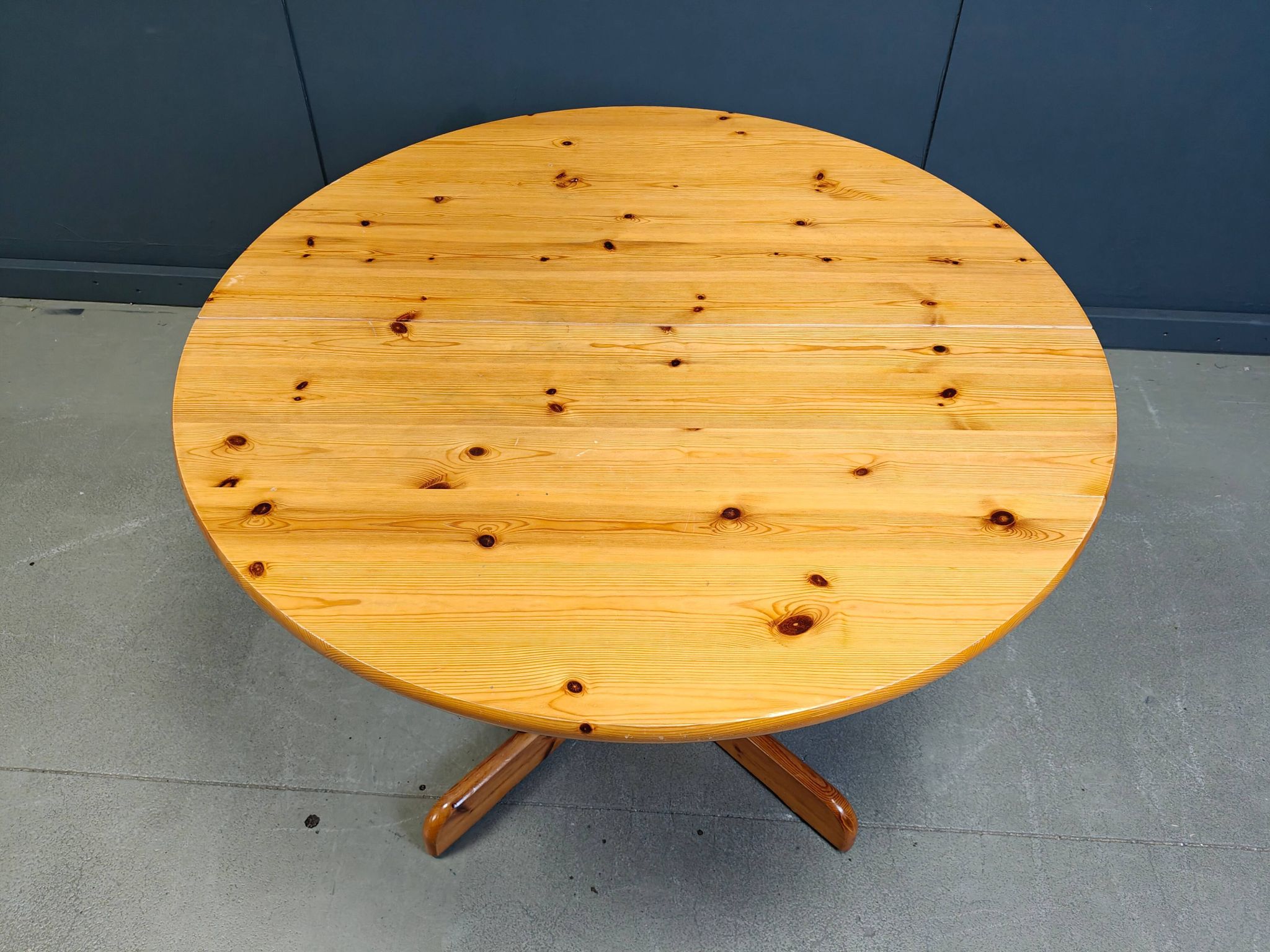 Rainer Daumiller style pine wood dining table, 1970s