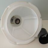 Suspension lamp, white opaline, Glashütte Limburg, Germany 1960