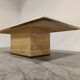 Vintage travertine and brass coffee table by Fedam, 1970s