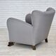 1950s, Danish armchair, furniture fabric, carved oak wood.