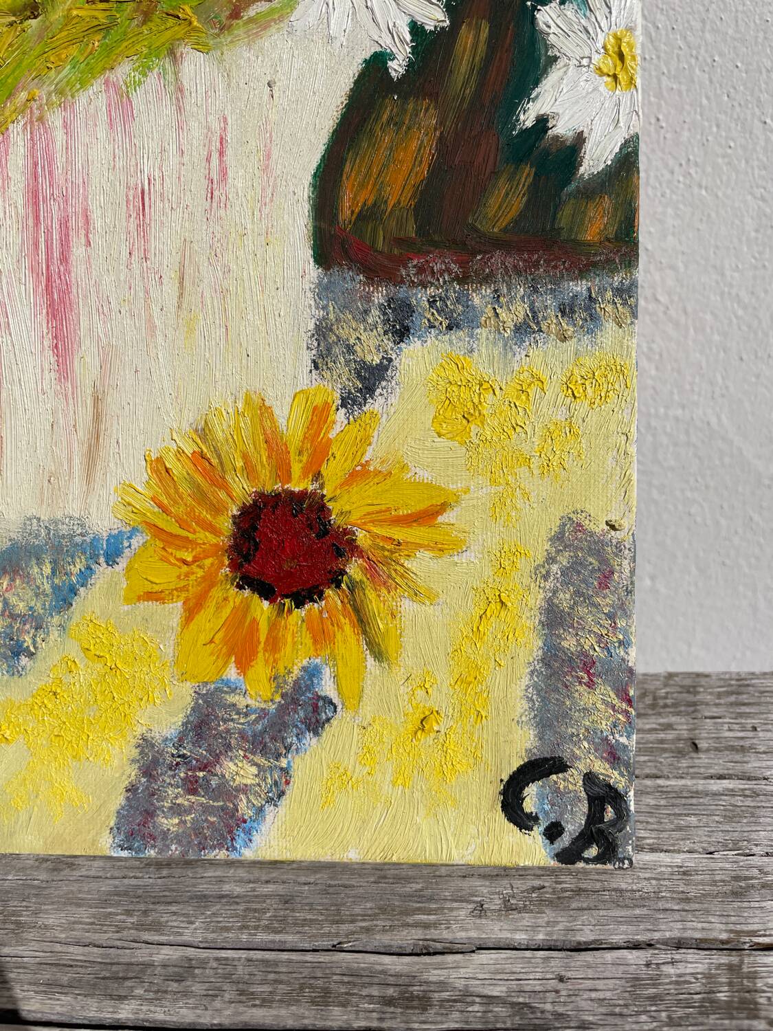Tableau bouquet de fleurs tournesol