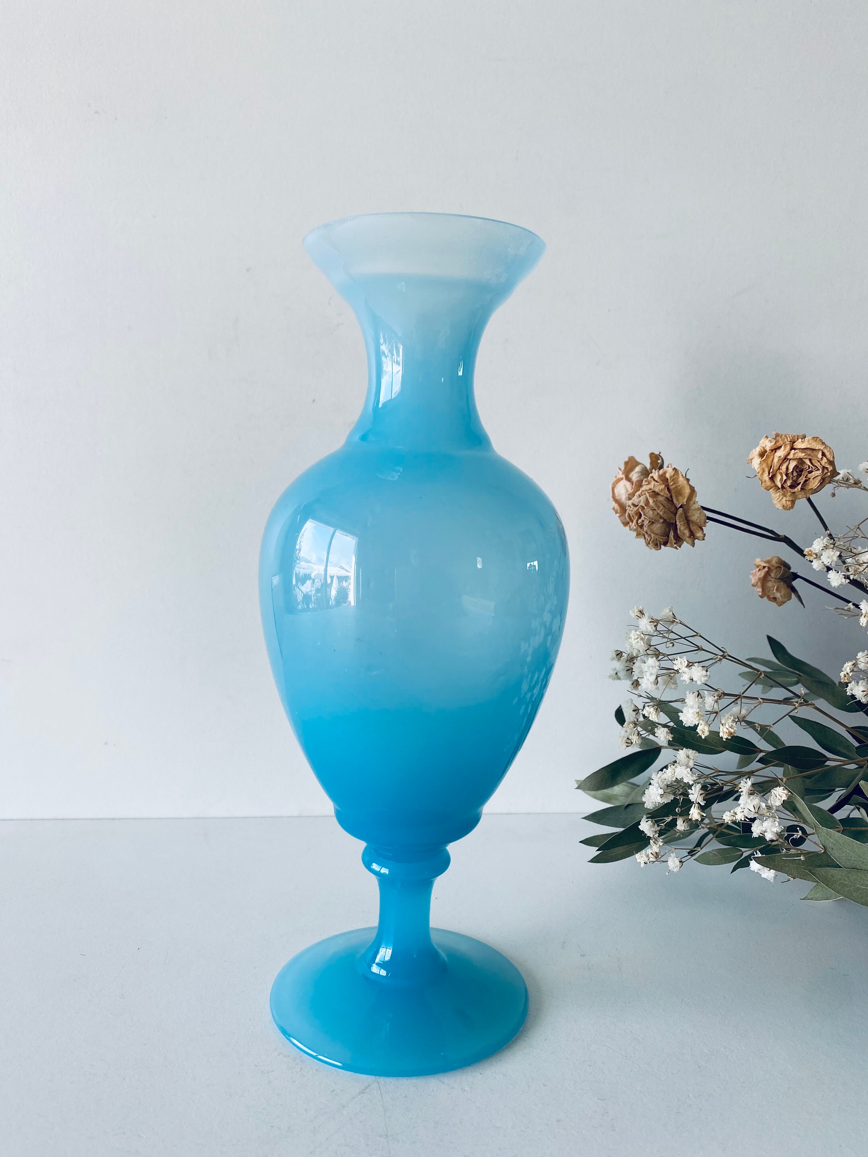 Blue opaline vase