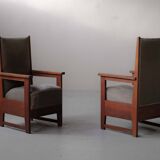 Pair of Art Deco armchairs – Amsterdam School, circa 1930