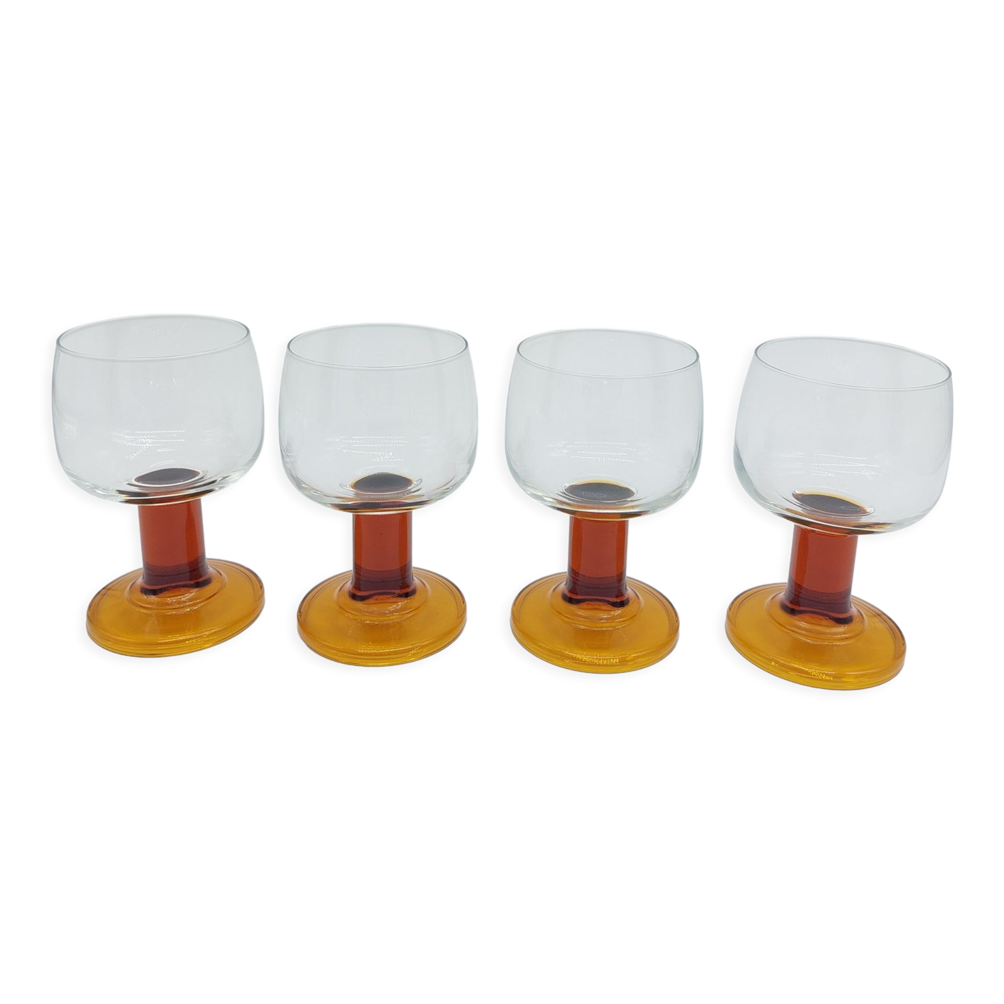 Lot de 4 verres ambré