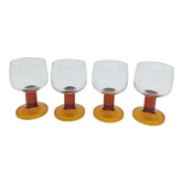 Set of 4 amber glasses