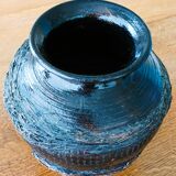 Black varnished terracotta pot
