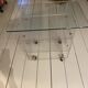 Table Roulante Desserte David Lange Plexiglas et Verre 4 Niveaux Vintage