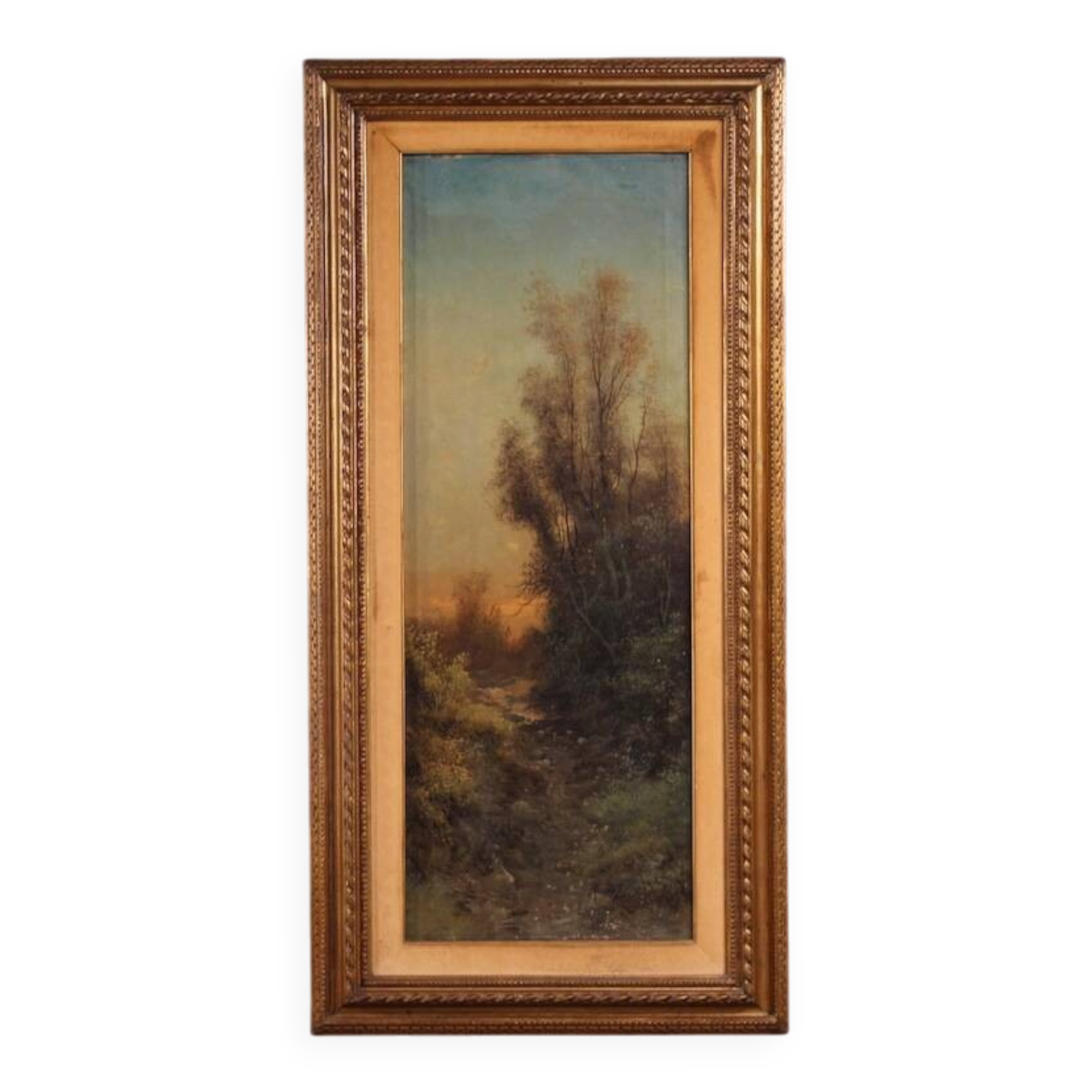 Italian painting signed Marko forest landscape from 19th century
