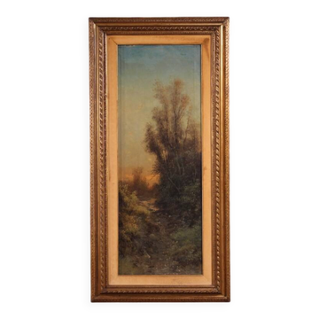 Italian painting signed Marko forest landscape from 19th century