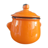 Pot à sucre en grés émaillé orange