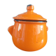 Sugar pot in orange enamelled sandstone