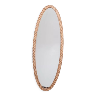 French mid-century rope xl oval mirror