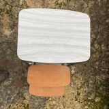 Modular white formica folding step stool from the 70s