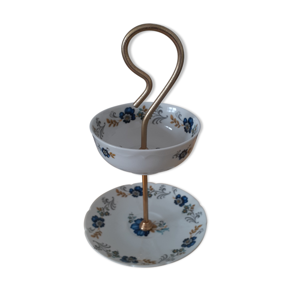 Présentoir apéritif fleurs bleues