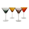 Lot de 4 verres à Martini colorés