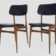 Pair of Scandinavian chairs in beech wood and skai from the 50s