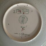 Plat en émaux de Longwy Arabesques création de P. Mignon