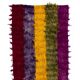 Vintage Hand-Knotted Tulu Runner Rug in Red, Purple, Yellow, Green and Magenta, 100% Mohair Wool