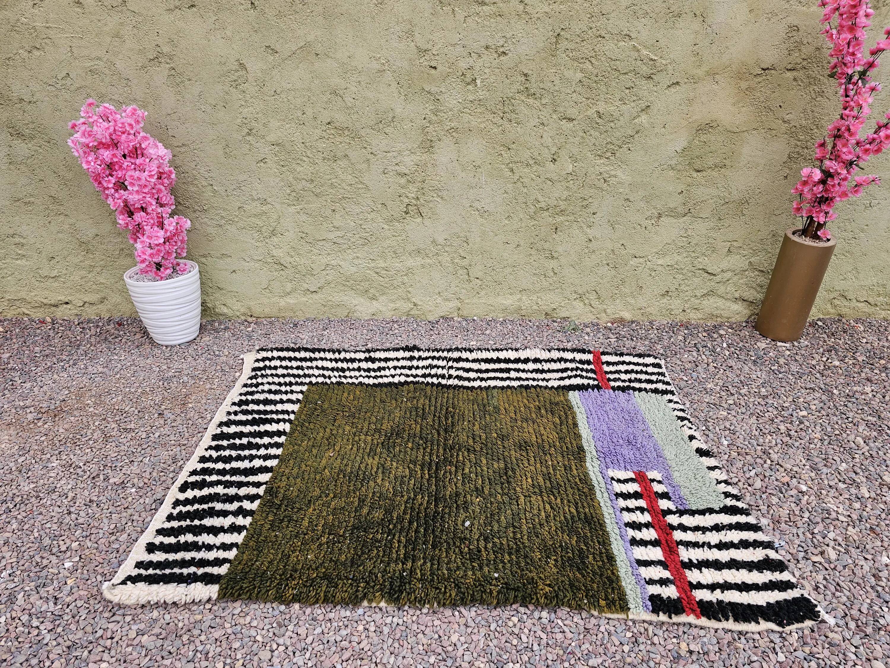 Tapis artisanal berbère fait main 2.5x1.5 m
