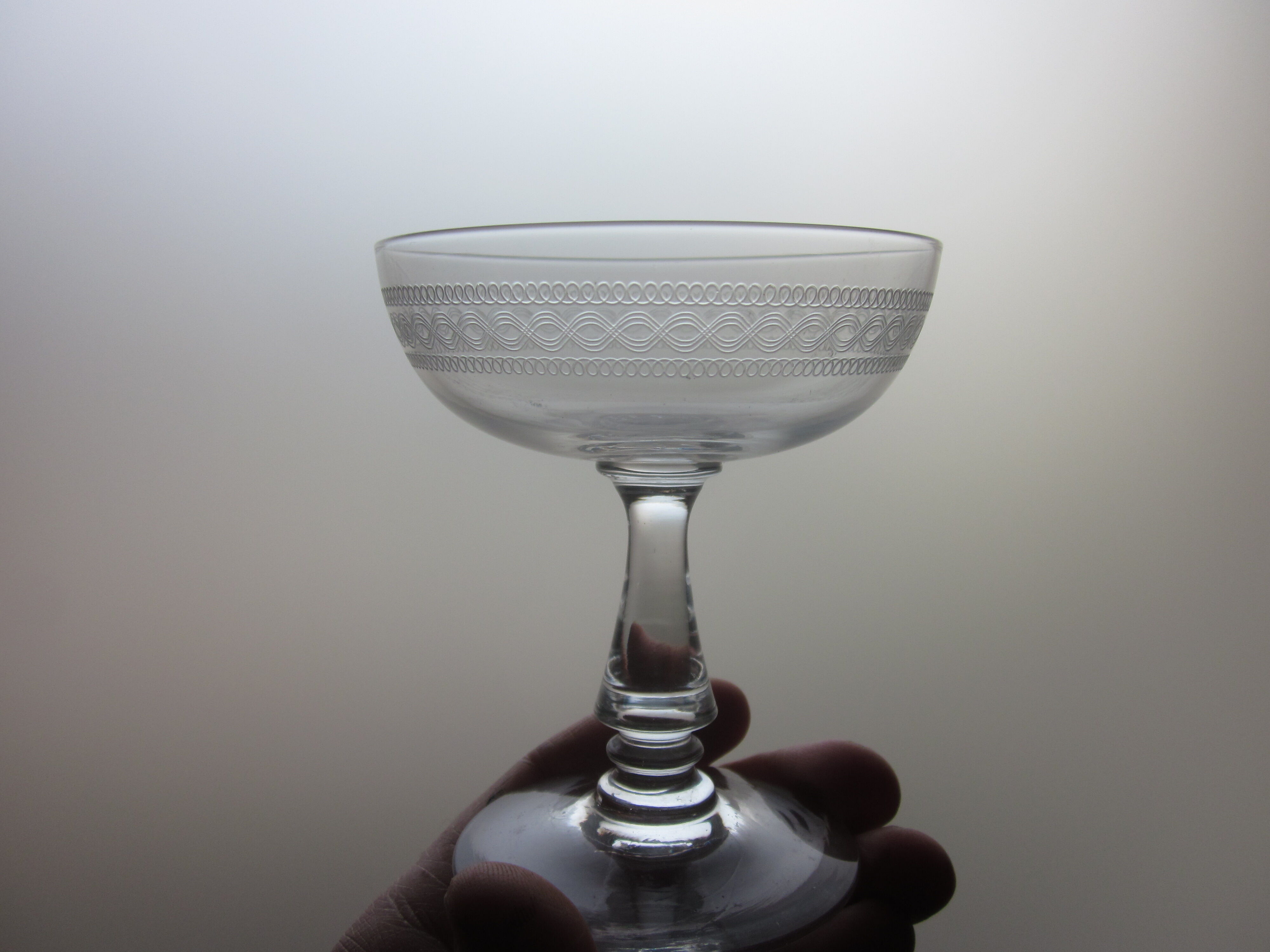 Set of 4 old champagne glasses