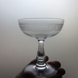 Set of 4 old champagne glasses