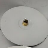 4 enameled sheet metal pendants